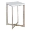 Found & Fable Judd Silver Accent Table With Marble Top -Furniture Series Store found fable judd silver accent table with marble top