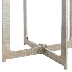 Found & Fable Judd Silver Accent Table With Marble Top -Furniture Series Store found fable judd silver accent table with marble top 3