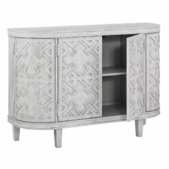 Found & Fable Lena Curved 4-Door Media Cabinet -Furniture Series Store found fable lena curved 4 door media cabinet 2