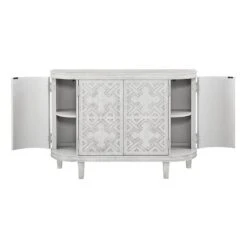 Found & Fable Lena Curved 4-Door Media Cabinet -Furniture Series Store found fable lena curved 4 door media cabinet 3