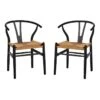 Found & Fable Set Of 2 Denise Wishbone Dining Chairs, Black 2 Found & Fable Set Of 2 Denise Wishbone Dining Chairs, Black -Furniture Series Store found fable set of 2 denise wishbone dining chairs black