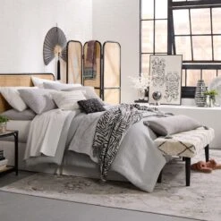 Found & Fable Zuri Cream & Black Tufted Bench -Furniture Series Store found fable zuri cream black tufted bench 10