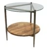 Glass Top Wood Shelf Side Table -Furniture Series Store glass top wood shelf side table