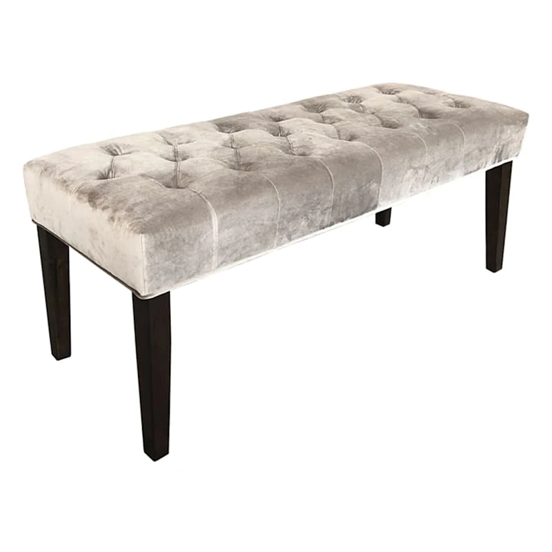 Grace Mitchell Courtney Tufted Bench, Grey 4 Grace Mitchell Courtney Tufted Bench, Grey - Image 2
