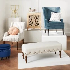 Grace Mitchell Ellery Bench With Scalloped Nailheads 9 Grace Mitchell Ellery Bench With Scalloped Nailheads -Furniture Series Store grace mitchell ellery bench with scalloped nailheads 3