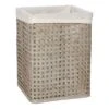 Grey Bamboo Wood Laundry Hamper With Liner, Small -Furniture Series Store grey bamboo wood laundry hamper with liner small