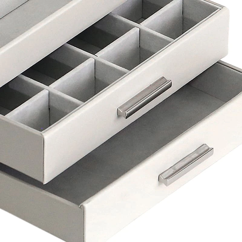 Grey Drawer Leather Jewelry Box 4 Grey Drawer Leather Jewelry Box - Image 2