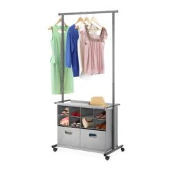 Grey Rolling Closet Organizer -Furniture Series Store grey rolling closet organizer 1