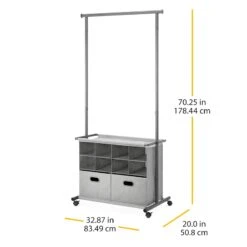 Grey Rolling Closet Organizer -Furniture Series Store grey rolling closet organizer 2