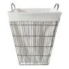 Grey Tapered Wavy Metal Wire Laundry Hamper, Large 1 Grey Tapered Wavy Metal Wire Laundry Hamper, Large -Furniture Series Store grey tapered wavy metal wire laundry hamper large