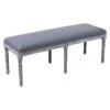 Heritage Dark Grey Linen Bench -Furniture Series Store heritage dark grey linen bench