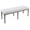 Heritage Light Grey Linen Bench -Furniture Series Store heritage light grey linen bench