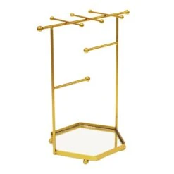 Hexa French Gold Jewelry Stand