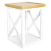 Honeybloom Anna Wood X-Side Accent Table, White