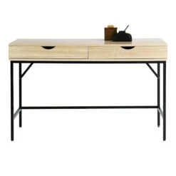 Honeybloom Burnaby 2-Drawer Wood & Metal Desk -Furniture Series Store honeybloom burnaby 2 drawer wood metal desk 2