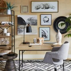 Honeybloom Burnaby 2-Drawer Wood & Metal Desk -Furniture Series Store honeybloom burnaby 2 drawer wood metal desk 3