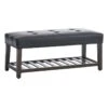 Honeybloom Collins Black Leather Bench 1 Honeybloom Collins Black Leather Bench -Furniture Series Store honeybloom collins black leather bench