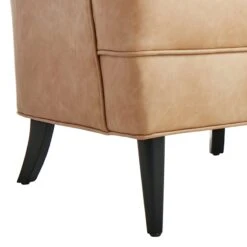 Honeybloom Colton Armchair Faux Leather Buff -Furniture Series Store honeybloom colton armchair faux leather buff 4
