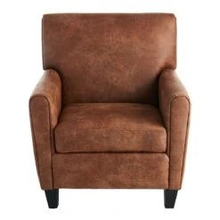 Honeybloom Dylan Brown Faux Leather Armchair -Furniture Series Store honeybloom dylan brown faux leather armchair 1