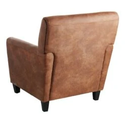 Honeybloom Dylan Brown Faux Leather Armchair -Furniture Series Store honeybloom dylan brown faux leather armchair 2