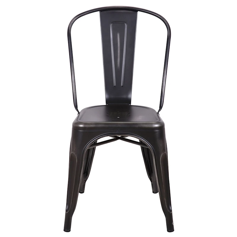 Honeybloom Idris Black Metal Dining Chair 4 Honeybloom Idris Black Metal Dining Chair - Image 2