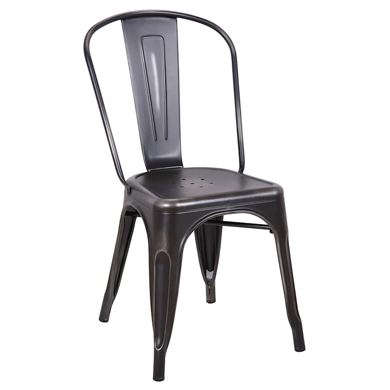 Honeybloom Idris Black Metal Dining Chair 3 Honeybloom Idris Black Metal Dining Chair