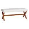 Honeybloom Jordan Chenille Bench, Ivory -Furniture Series Store honeybloom jordan chenille bench ivory