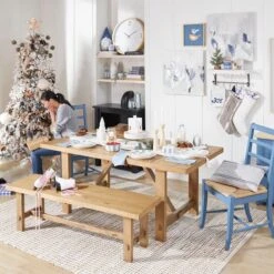 Honeybloom Massena Natural Wood Dining Bench, 60" 8 Honeybloom Massena Natural Wood Dining Bench, 60" -Furniture Series Store honeybloom massena natural wood dining bench 60 2