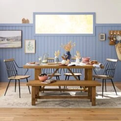 Honeybloom Massena Natural Wood Dining Bench, 60" 9 Honeybloom Massena Natural Wood Dining Bench, 60" -Furniture Series Store honeybloom massena natural wood dining bench 60 3