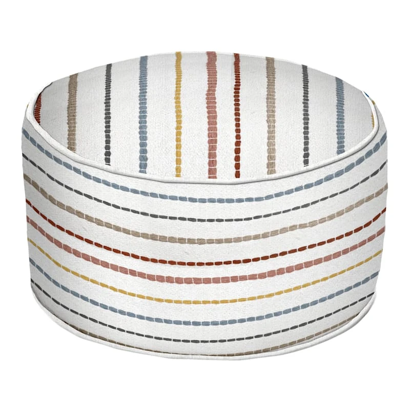 Honeybloom Rainbow Striped Pouf, 20x14 3 Honeybloom Rainbow Striped Pouf, 20x14