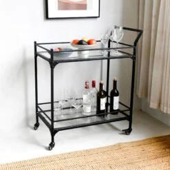 Honeybloom Sage Frost Bar Cart -Furniture Series Store honeybloom sage frost bar cart 4