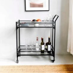 Honeybloom Sage Frost Bar Cart -Furniture Series Store honeybloom sage frost bar cart 5