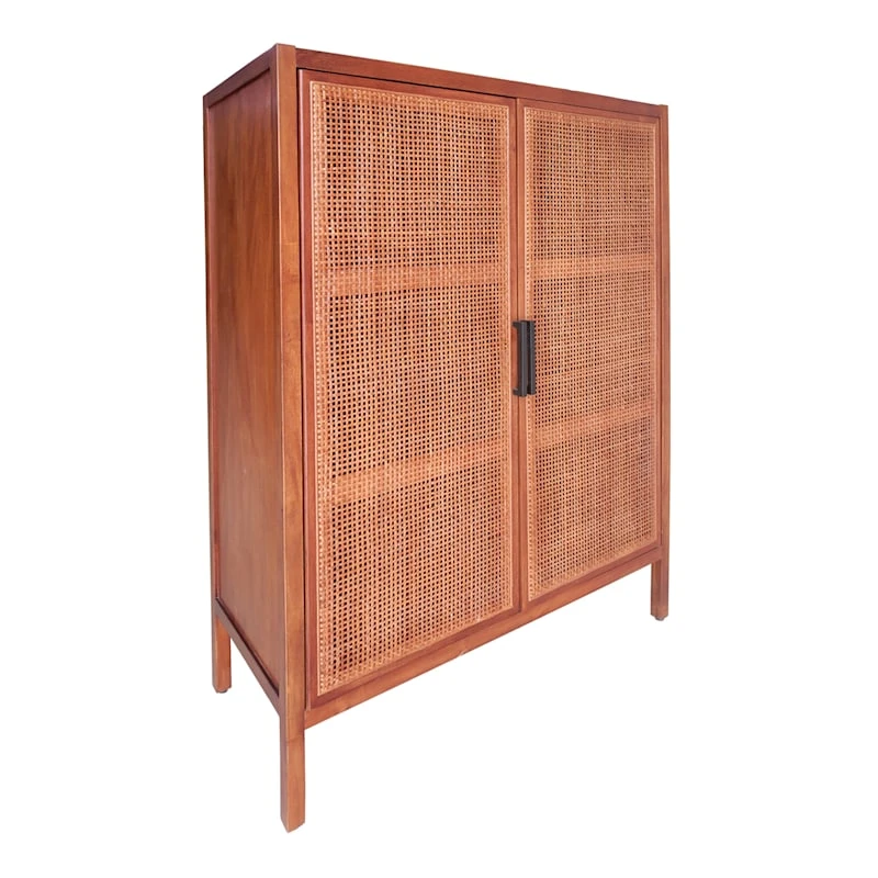 Honeybloom Wood Rattan Door Cabinet 4 Honeybloom Wood Rattan Door Cabinet - Image 2