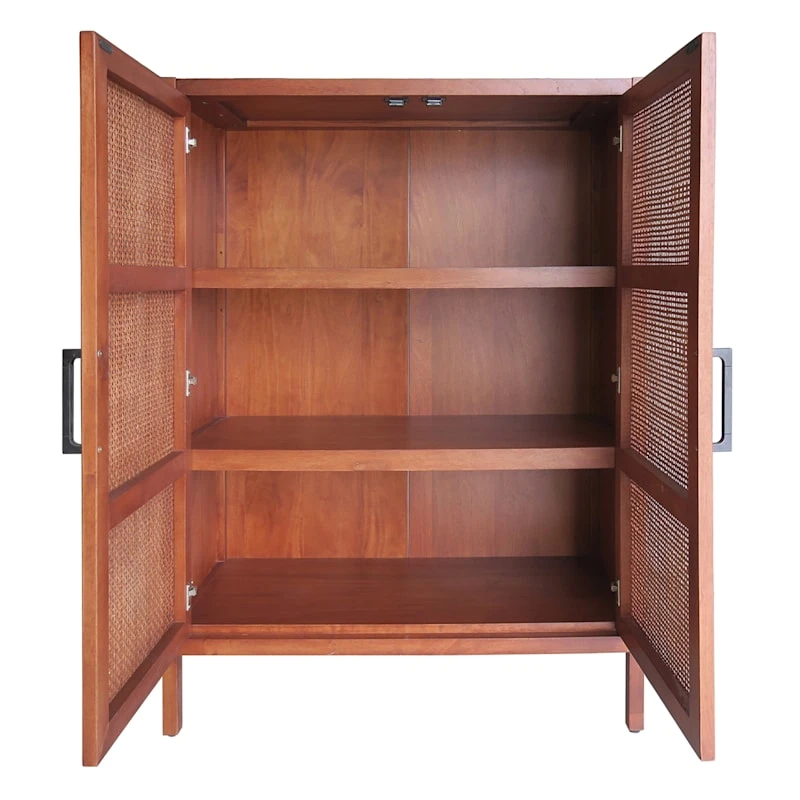 Honeybloom Wood Rattan Door Cabinet 6 Honeybloom Wood Rattan Door Cabinet - Image 4