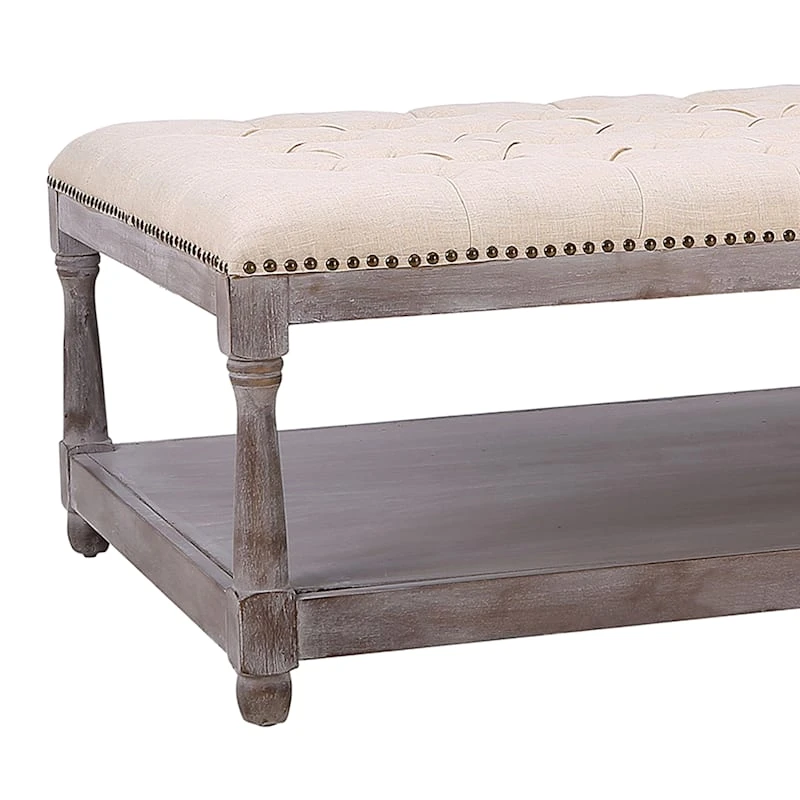 Jardan Tufted Ottoman Natural 5 Jardan Tufted Ottoman Natural - Image 3