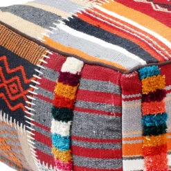 Krisha Yarn Dyed Pouf -Furniture Series Store krisha yarn dyed pouf 1