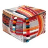 Krisha Yarn Dyed Pouf -Furniture Series Store krisha yarn dyed pouf