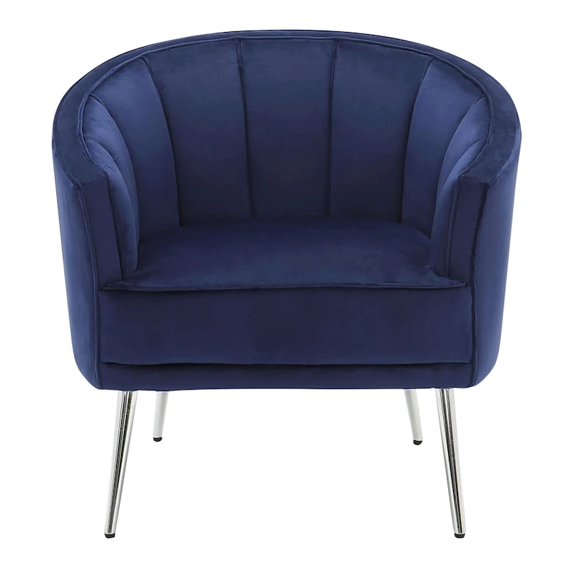 Laila Ali Avani Blue Velvet Accent Chair 4 Laila Ali Avani Blue Velvet Accent Chair - Image 2