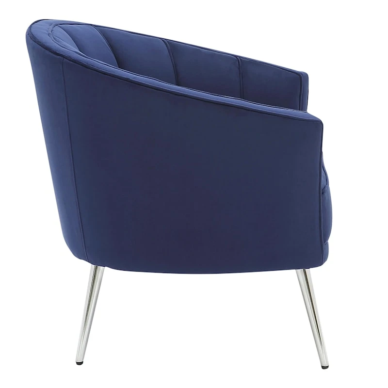 Laila Ali Avani Blue Velvet Accent Chair 6 Laila Ali Avani Blue Velvet Accent Chair - Image 4