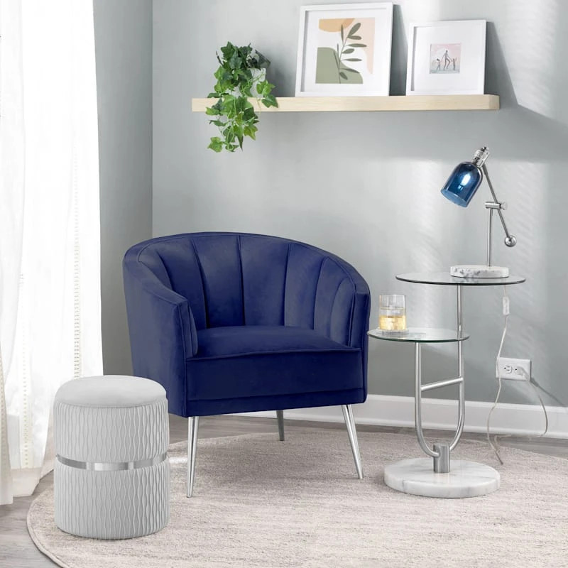 Laila Ali Avani Blue Velvet Accent Chair 11 Laila Ali Avani Blue Velvet Accent Chair - Image 9
