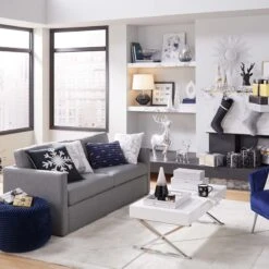 Laila Ali Harlowe Track Arm Sofa Grey -Furniture Series Store laila ali harlowe track arm sofa grey 4