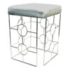 Laila Ali Kaia Grey & Chrome Stool, 20.5" -Furniture Series Store laila ali kaia grey chrome stool 20.5