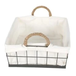 Lined Rectangle Wire Storage Basket, Medium 7 Lined Rectangle Wire Storage Basket, Medium -Furniture Series Store lined rectangle wire storage basket medium 2