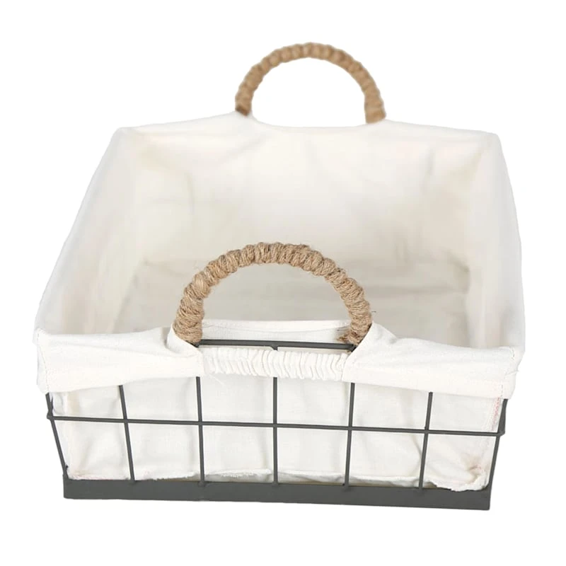 Lined Rectangle Wire Storage Basket, Medium 5 Lined Rectangle Wire Storage Basket, Medium - Image 3