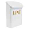 Lombard White & Gold Metal Laundry Lint Box -Furniture Series Store lombard white gold metal laundry lint box