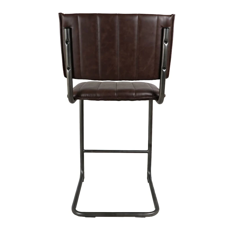 Luka Faux Leather Counter Stool, Dark Brown 7 Luka Faux Leather Counter Stool, Dark Brown - Image 5