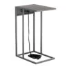 Metal C-Table With USB Port, Dark Grey -Furniture Series Store metal c table with usb port dark grey
