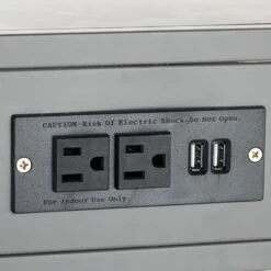 Metal C-Table With USB Port, Dark Grey -Furniture Series Store metal c table with usb port dark grey 4