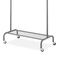 Metal Garment Rack, Gunmetal -Furniture Series Store metal garment rack gunmetal 2