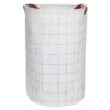 Modern Round Grid Patterned Laundry Hamper, Large 1 Modern Round Grid Patterned Laundry Hamper, Large -Furniture Series Store modern round grid patterned laundry hamper large